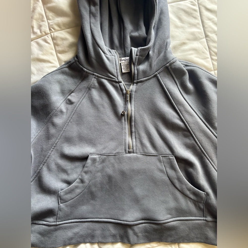 Scuba style Gray Zip Up hoodie